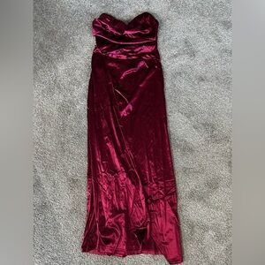 Elegant Burgundy Satin dress